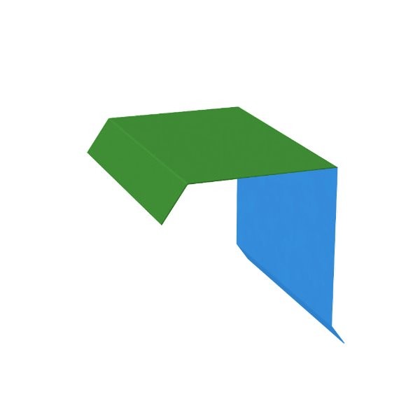 Bande de rive laque Ep. 0,50 Vert jaune RAL 6001 / Bleu ciel RAL 5015 AZ 2 M00