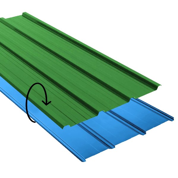 Nervuree laquee Ep. 0,50 Vert jaune / Bleu ciel