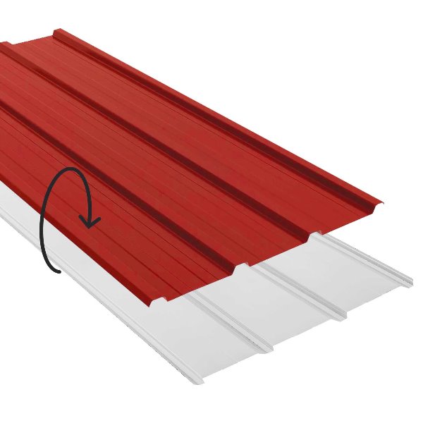 Nervuree laquee Ep. 0,50 Blanc  / Rouge brun