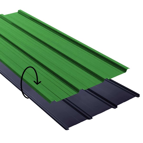 Nervuree laquee Ep. 0,60  Gris graphite / Vert jaune