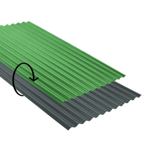 Ondulee laquee Ep. 0,60  Gris graphite / Vert jaune