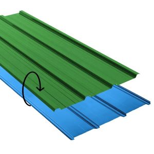 Nervuree laquee Ep. 0,50 Bleu ciel / Vert jaune