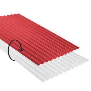 Ondulee laquee Ep. 0,60 Blanc  / Rouge brun